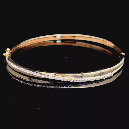 9K Yellow Gold Diamond Bangle