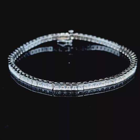 14K White Gold Diamond Line Bracelet APPX 1.2 CTS