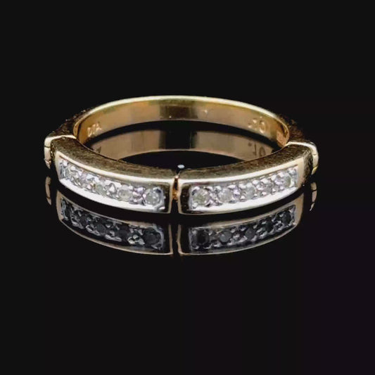 9K Yellow Gold Diamond Split Band