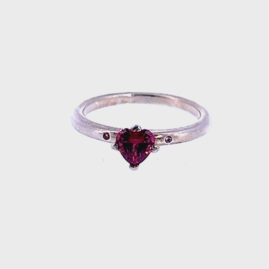 Silver Pandora Red Cubic Zirconia Me and You Ring