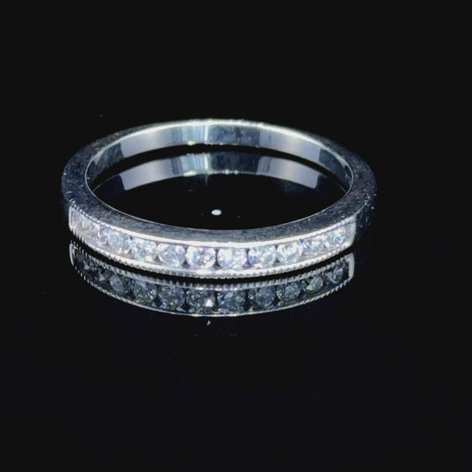 18k White Gold Channel Set Diamond Eternity Ring Appx 0.33 Cts