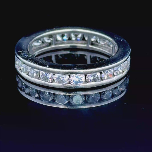 18K White Gold Diamond Full Eternity Ring 1.76 CTS