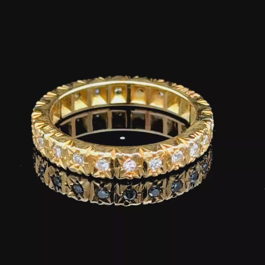 18K Yellow Gold Diamond Full Eternity Ring APPX 0.75 CTS