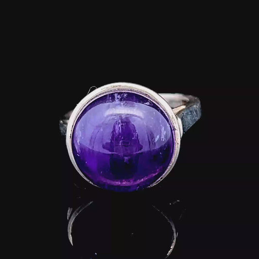 Large Purple Stone Silver Ring