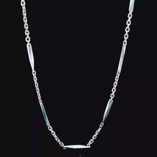 Platinum Bar Chain 28"
