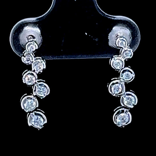 9K White Gold Diamond Bubbles Stud Earrings
