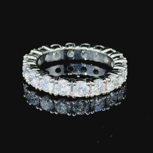 Wonderful Platinum Round Cut Diamond Eternity Ring 2.2 Cts