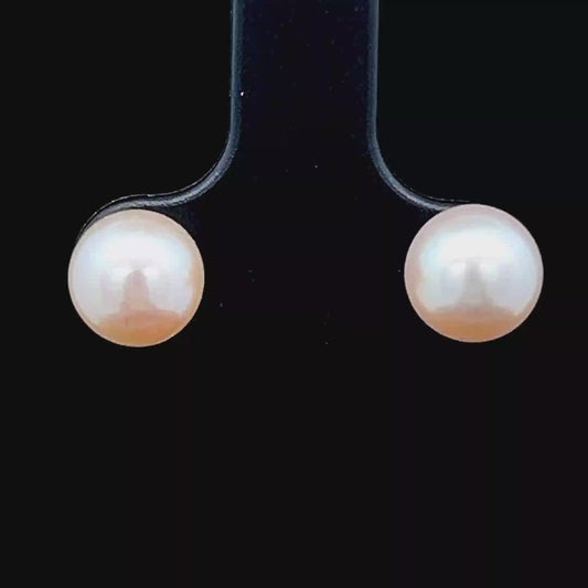 9K Yellow Gold Pearl Studs