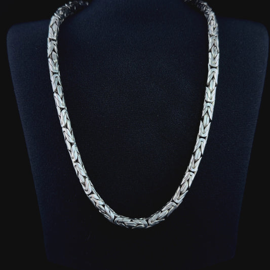 A Fabulous Very Heavy Silver Byzantine Necklace Having A Substantial Figure of 8 Clasp