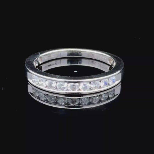 18K White Gold Channel Set Diamond Ring APPX 0.5 CTS