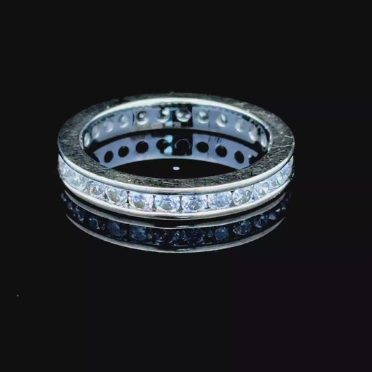 18K White Gold Full Diamond Eternity Band 1.0 CTS