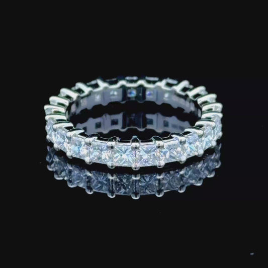 18K White Gold Princess Diamond Full Eternity Band APPX 2.3 CTS