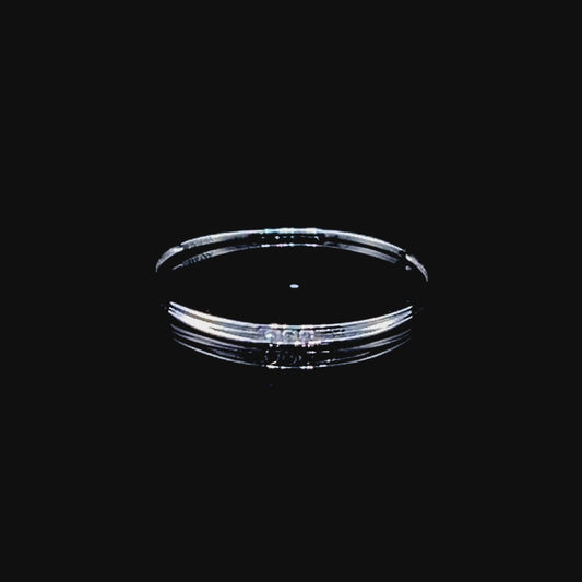 9K White Gold Thin Diamond Ring