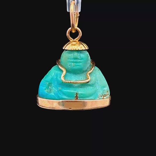 18K Yellow Gold Small Jade Buddha