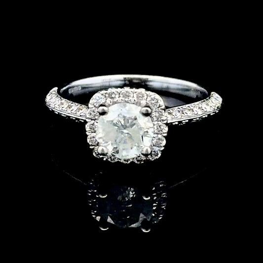Platinum Diamond Halo Ring APPX 1.0 CT Centre Stone