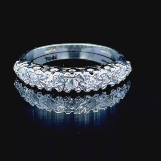 18K White Gold 9 Stone Diamond Ring
