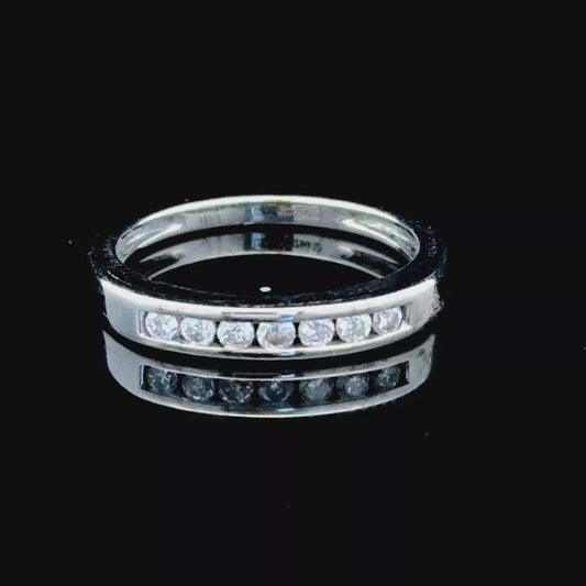 18K White Gold Channel Set Diamond Band APPX 0.15 CTS