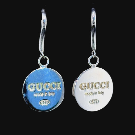 Lovely Gucci Trademark Disc Hook Earrings 15mm Diameter.