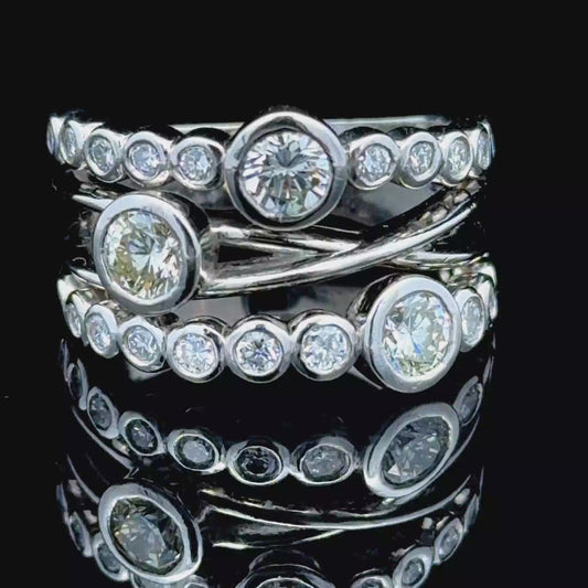 Platinum Diamond Bubble Ring