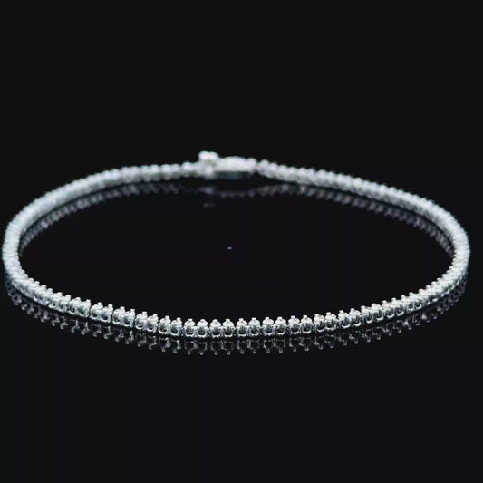 18K White Gold Diamond Micro Line Bracelet 1.0 CT