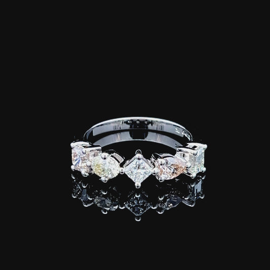 Platinum Multicut Diamond Band Ring APPX 1.27 CTS