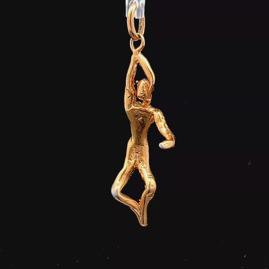 9K Yellow Gold Dancing Man Pendant