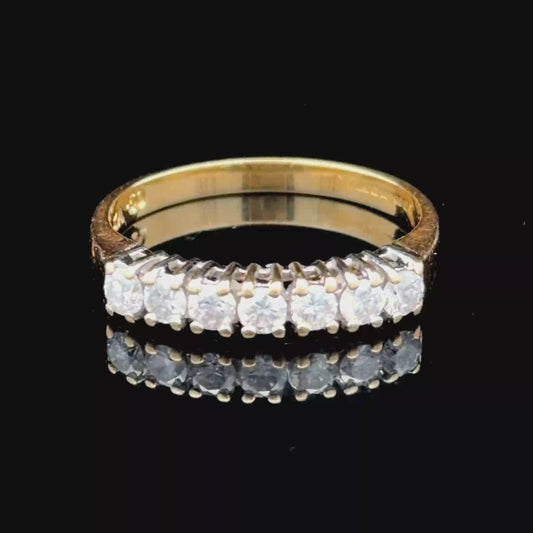 18K Yellow Gold Diamond 7 Stone Ring APPX 0.5 CTS