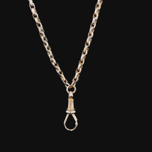 Lovely 9k Yellow Gold Belcher Necklace with Hook Clasp 15.5” Long. Also Converts to A Double Chain Bracelet 8 Inches Long