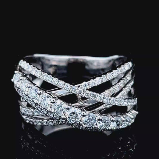 18K White Gold Diamond Dress Ring APPX 1.9 CTS