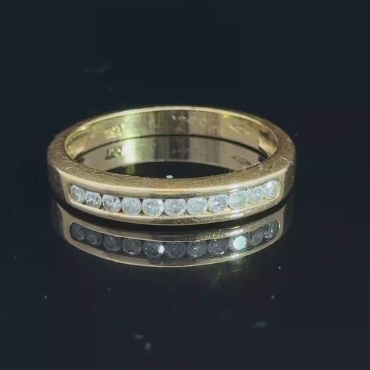 18K Yellow Gold Diamond Channel Set Ring APPX 0.33 CTS