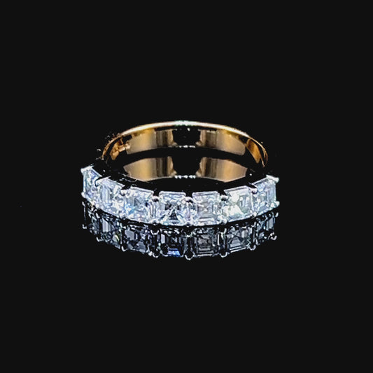 18K Yellow Gold 7 Stone Diamond Ring