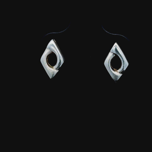 Silver Diamond-Shaped Studs