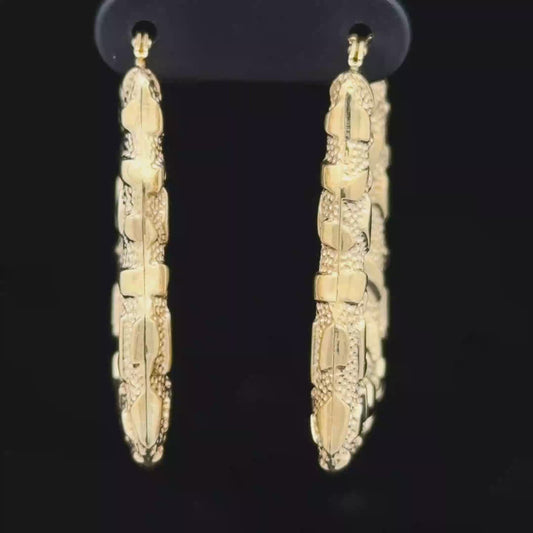 9K Yellow Gold Earth Style Hoops