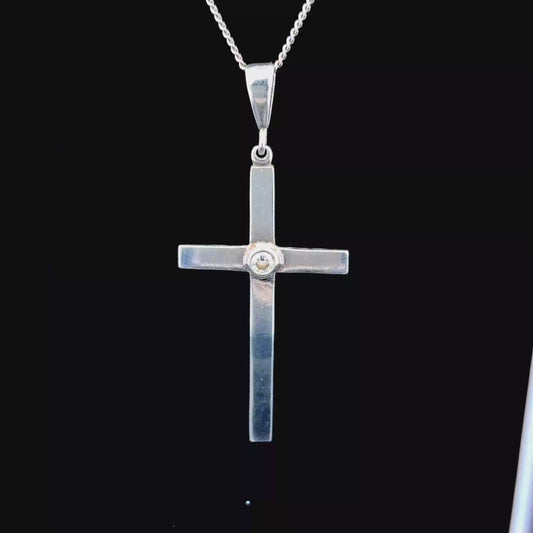 9K White Gold Diamond Cross 0.25 CTS