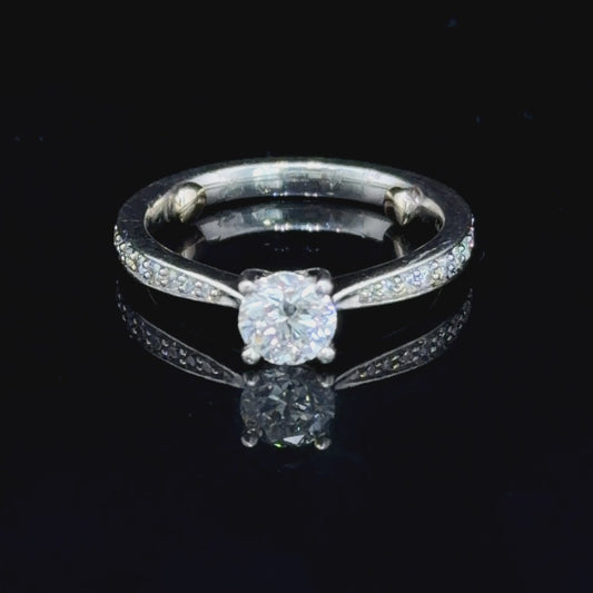 Pretty Platinum Solitaire Diamond Ring Having A 0.5 Ct Centre Appx 0.7 Cts Total