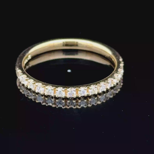 18K Yellow Gold Diamond Half Eternity Ring APPX 0.5 CTS