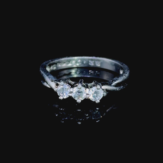 Platinum Diamond Twisted Trilogy Ring APPX 0.33 CTS