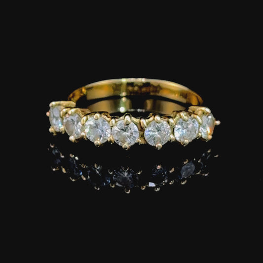 18K Yellow Gold Round Cut 1/3 Eternity Ring APPX 1.0 CTS