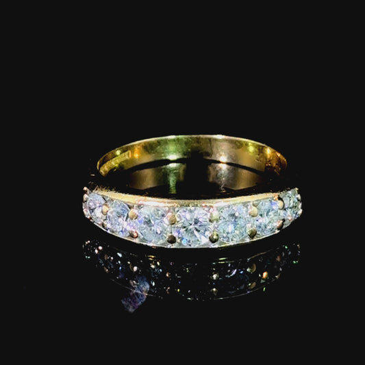 18K Yellow Gold 7 Stone Channel Set Diamond Eternity Band 1.0 CTS