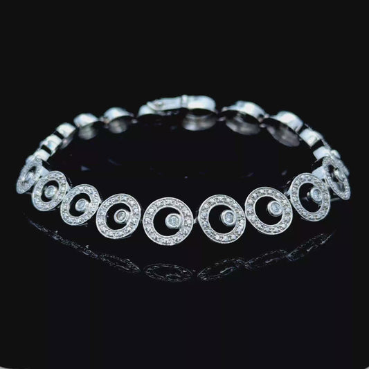 9K White Gold Diamond Bracelet 0.75 CTS