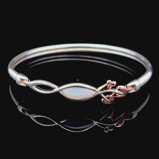 Silver Clogau Mother of Pearl Bangle