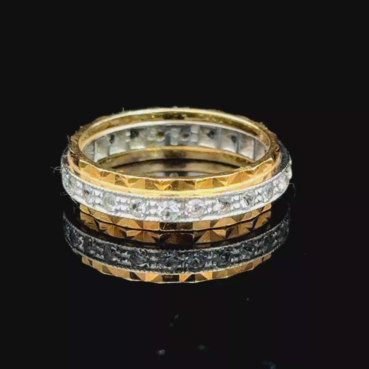 18K Yellow Gold/White Gold Diamond Eternity Ring APPX 0.5 CTS