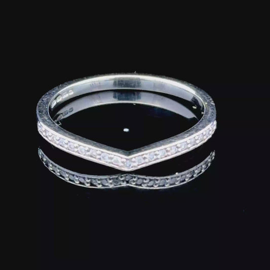 18K White Gold Diamond Micro Wishbone Ring
