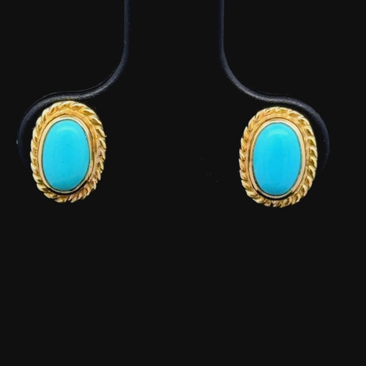 18k Turquoise Studs