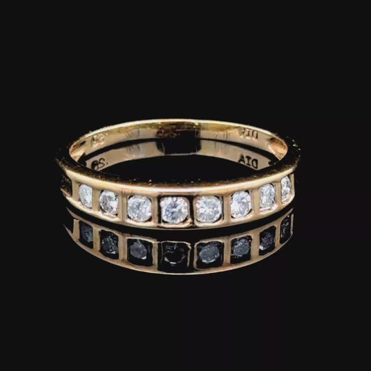9K Yellow Gold Diamond Band Ring APPX 0.25 CTS