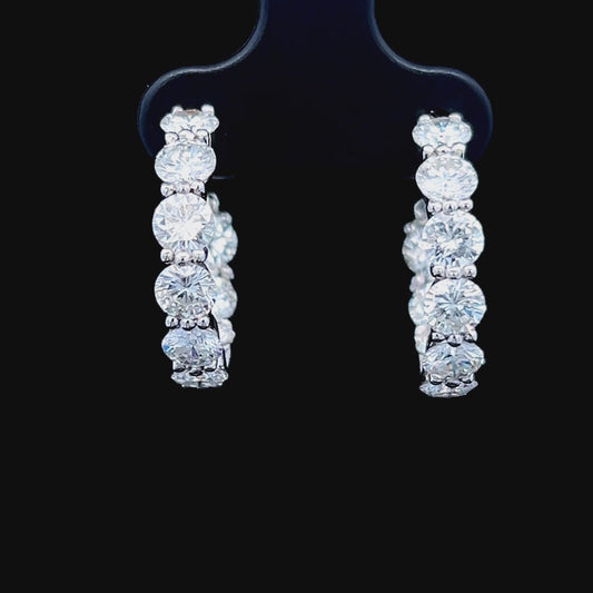 Platinum Diamond Hoops APPX 4.5 CTS