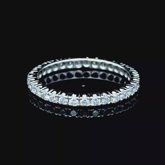 18K White Gold Full Micro Eternity Ring APPX 0.5 CTS