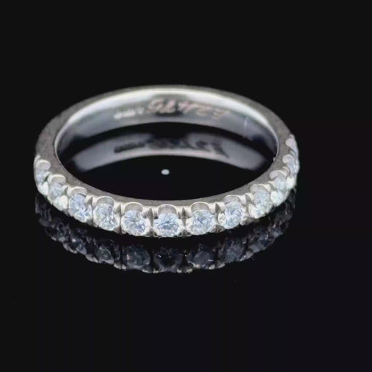 18K White Gold Diamond Half Eternity Ring APPX 0.6 CTS