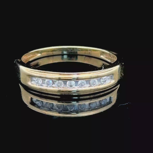 9K Yellow Gold Diamond Band