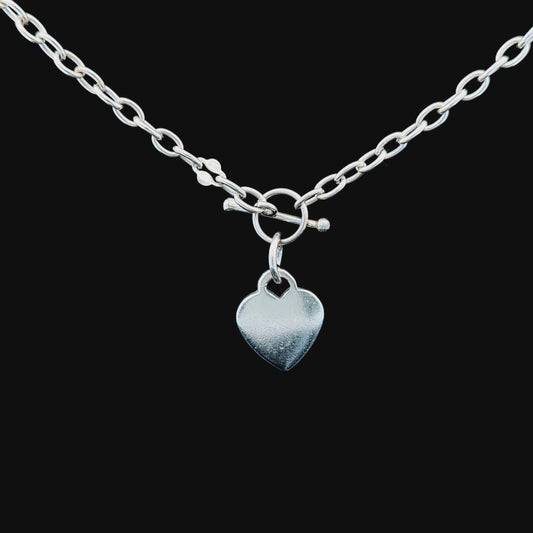 Silver Chain & Heart Pendant